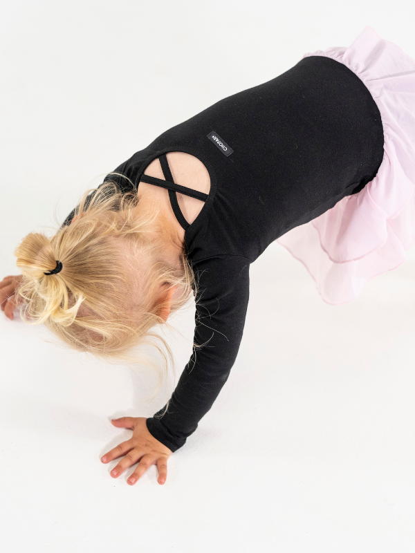 Gymnastikdräkt med kjol | NS-166 Svart/Rosa