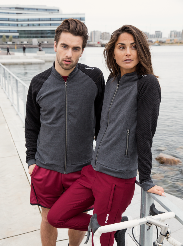 CORVUS FULL ZIP SWEATER Men Dark grey melange