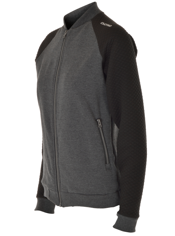 CORVUS FULL ZIP SWEATER Men Dark grey melange