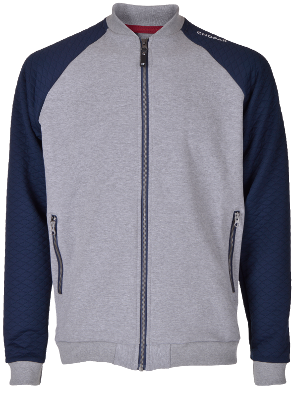 CORVUS FULL ZIP SWEATER Men Dark grey melange