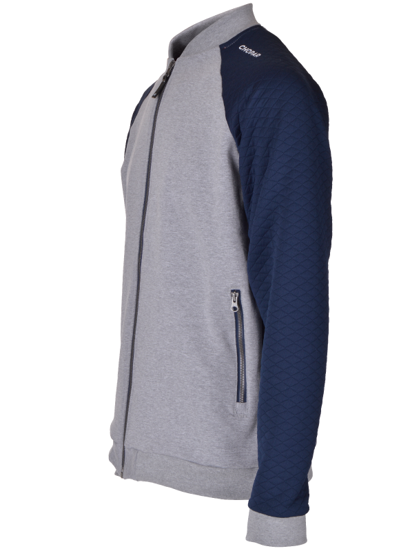 CORVUS FULL ZIP SWEATER Men Dark grey melange