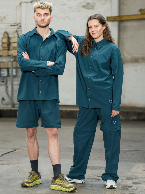 Tech zip-off pants | Unisex Petroleum blue