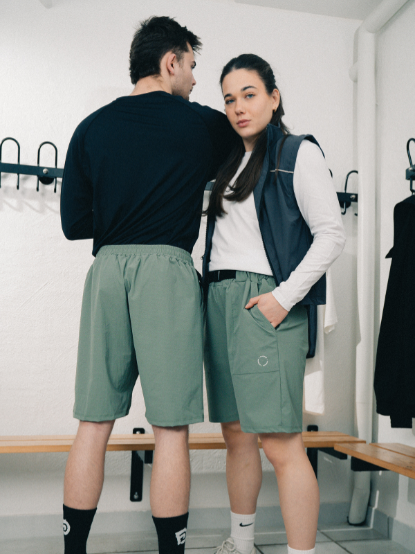 Tech belt shorts | Unisex Dusty green