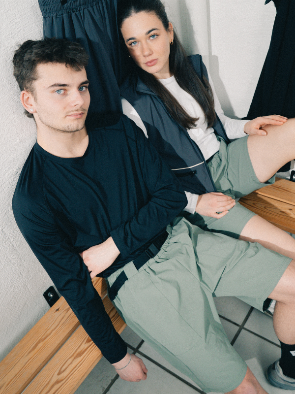 Tech belt shorts | Unisex Dusty green