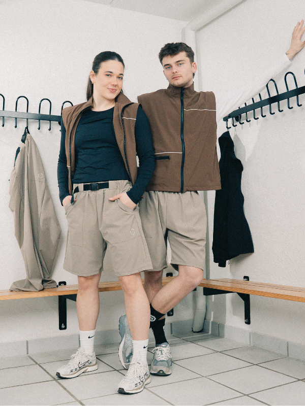 Tech belt shorts | Unisex Beige