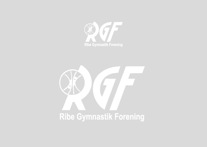 Ribe Gymnastikforening vitt logotyppaket