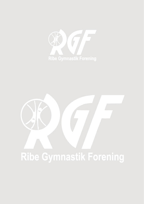 Ribe Gymnastikforening vitt logotyppaket