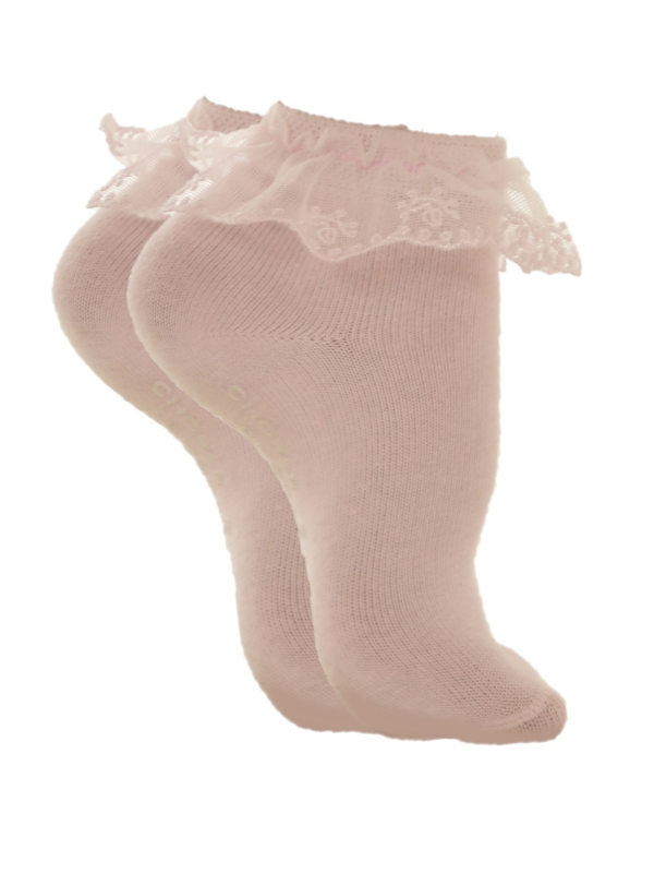 Grip socks med spets | 2-pack Rose