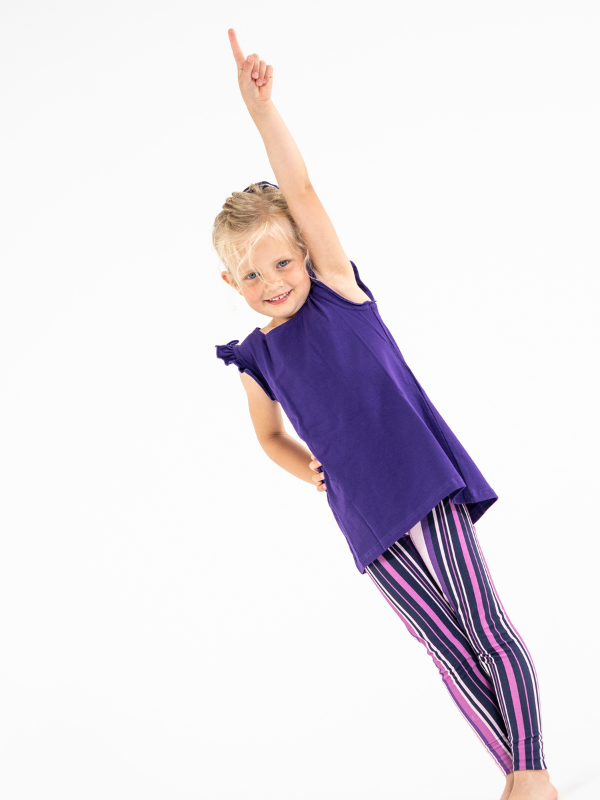 Leggings no. NS-142 Purple Stripe