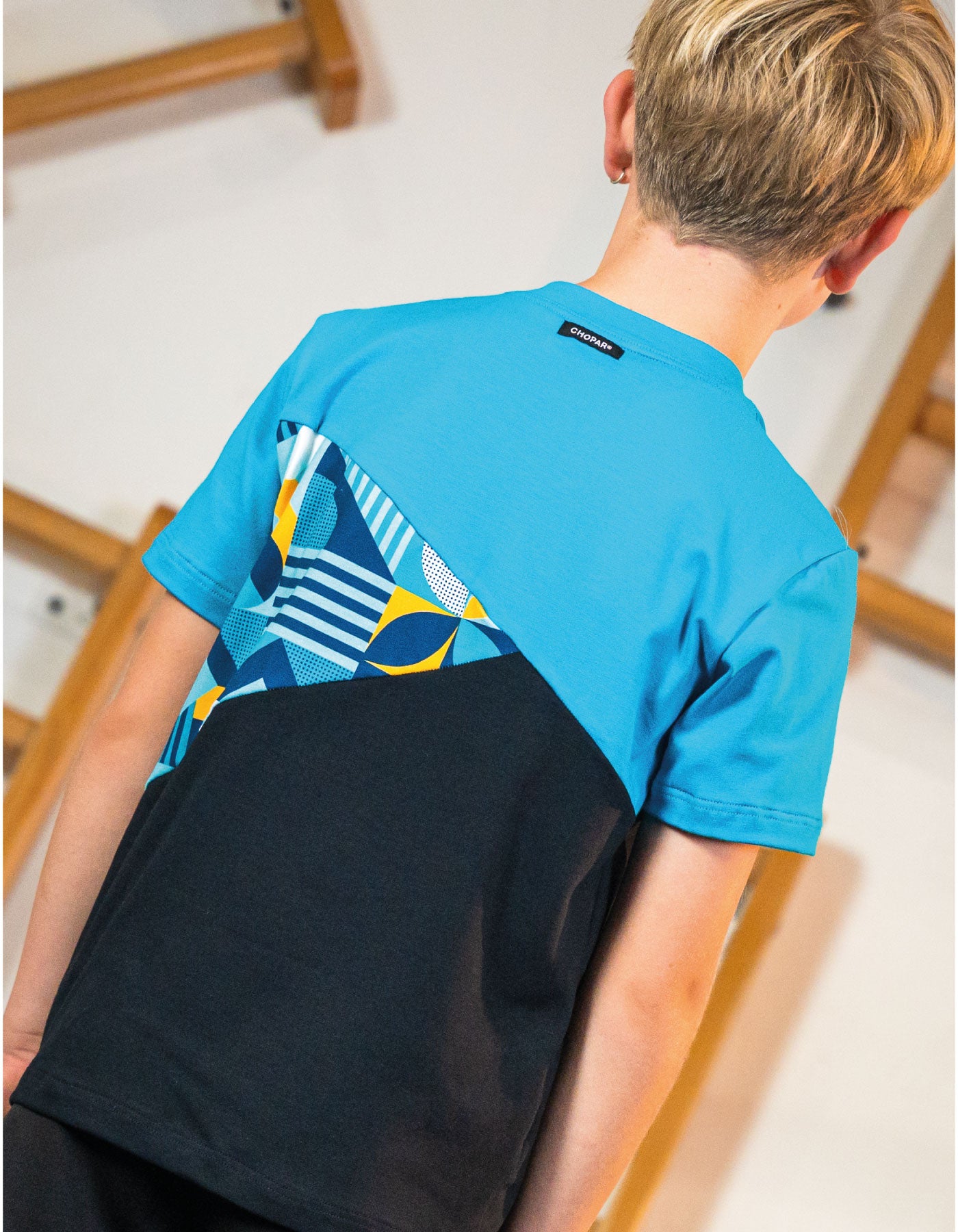 T-shirt | NS-191 Black / petrol / Geometric