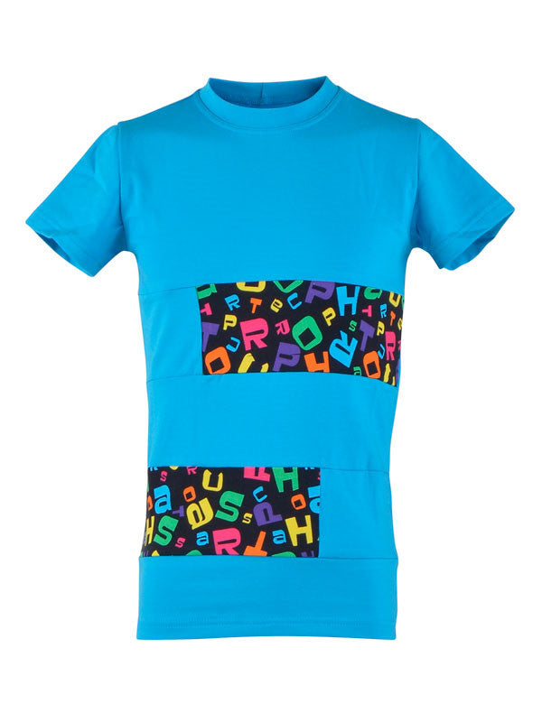 T-shirt | NS-136 Udg Turquiose-barn tryck